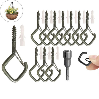 🌲Christmas Sale 49% OFF🌲 -10pcs Square Snap Hanging Hooks - Anti-Drop Bonsai Hooks with Safety Buckles for Christmas Rope String Lights