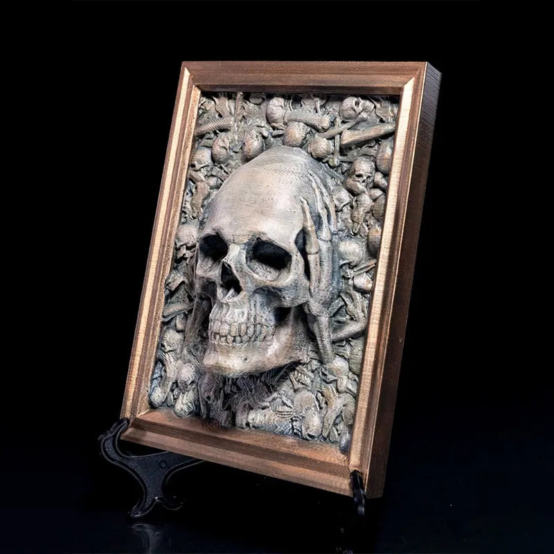 ☠Three Wise Skulls Picture Frame Decor