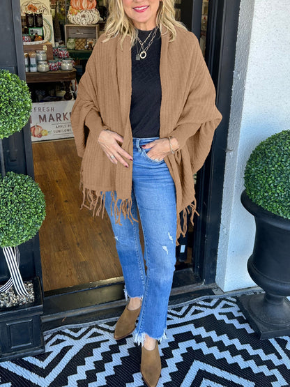 Loose Tassel Cardigan Wrap