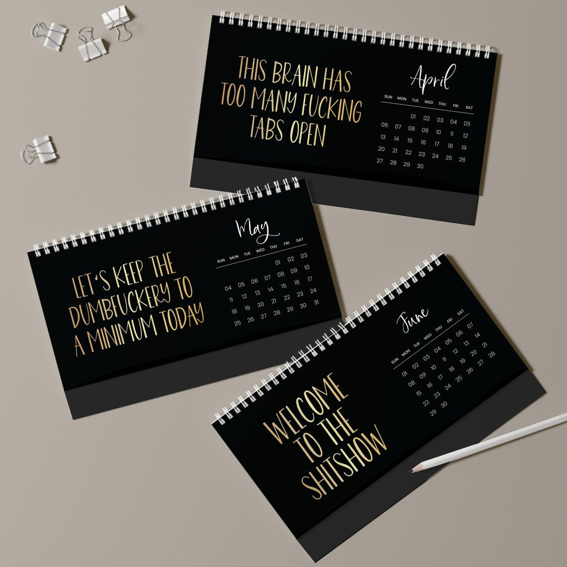 2025 Desk Calendar for Tired-Ass Employees-Shit I Want To Say At Work But Can't