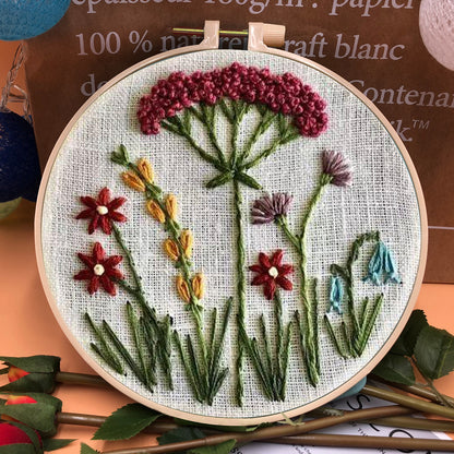 Perfect Gift - Embroidery Hoop Flower Kit for Beginner
