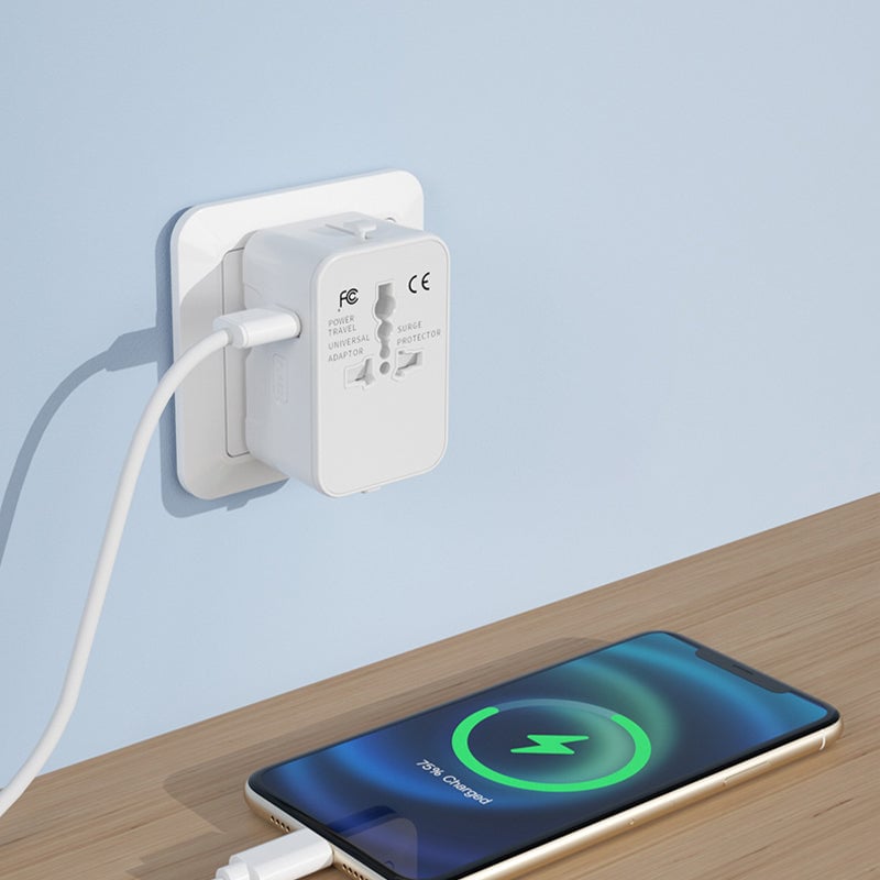 Universal Travel Adapter with Dual USB Ports