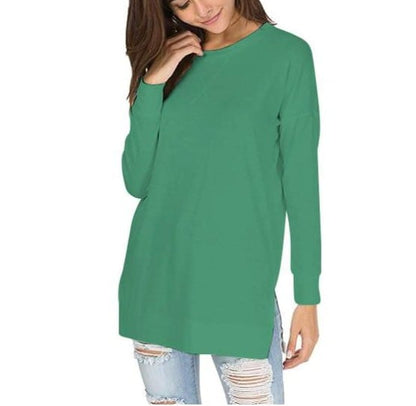 49% OFF 🔥Round Neck Casual Solid Color Top