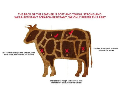 💰RFID Blocking Trifold Mens Wallets 2 ID Windows Cowhide Wallet, Large capacity, Handmade