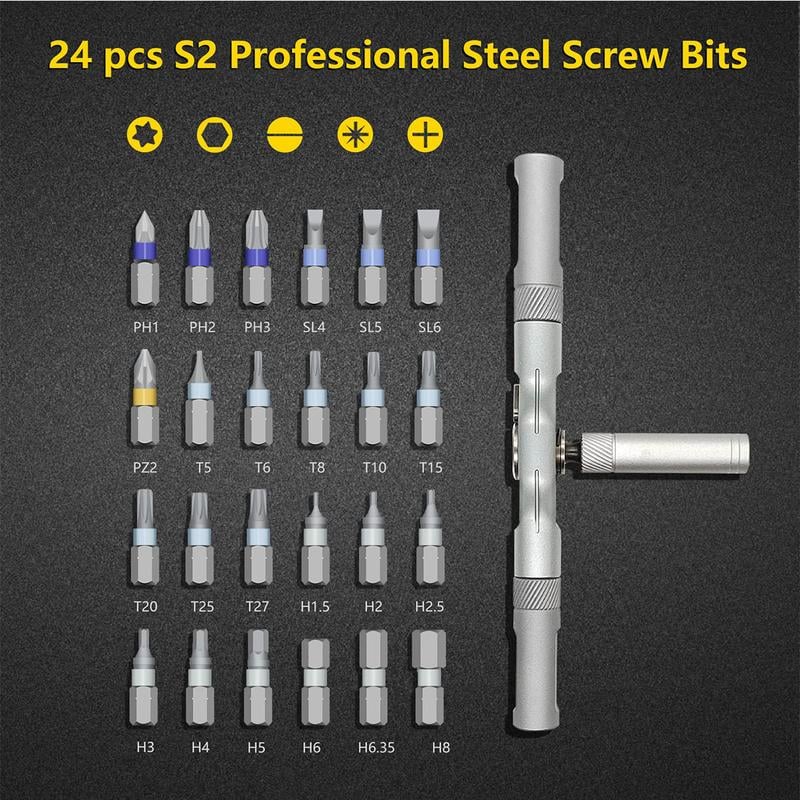 🔥Last Day Promotion 49% OFF🔥DIY screwdriver 24 in 1, switchable screwdriver shape to adapt to various home repairs