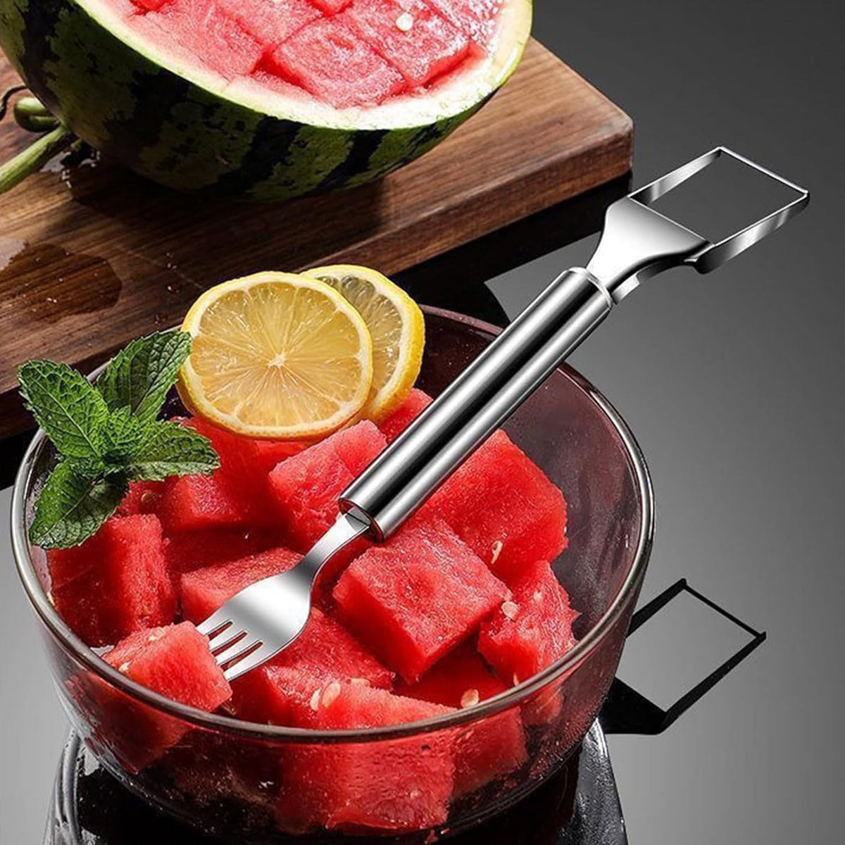 2-in-1 Stainless Steel Watermelon Fork Slicer