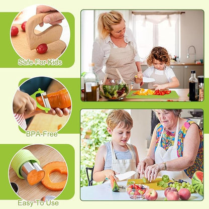 Montessori kitchen tools cookware baking toys for toddler kids, toddler safety knife set.