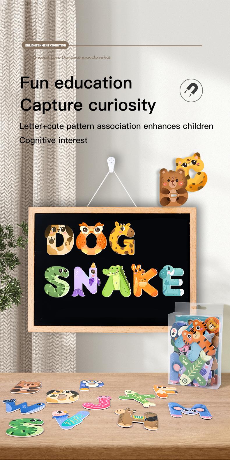 Magnetic Letters cute Animals Styling Refrigerator decoration🦒
