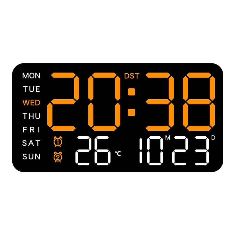 8.67''/16" Digital Wall Clock with RGB Color Changing Remote Control