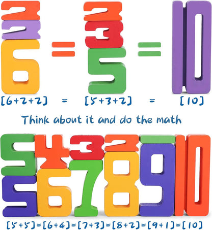 Montessori Wooden Number Blocks for Kids