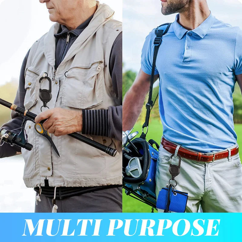 Outdoor Automatic Retractable Wire Rope Lure Tactical Keychain