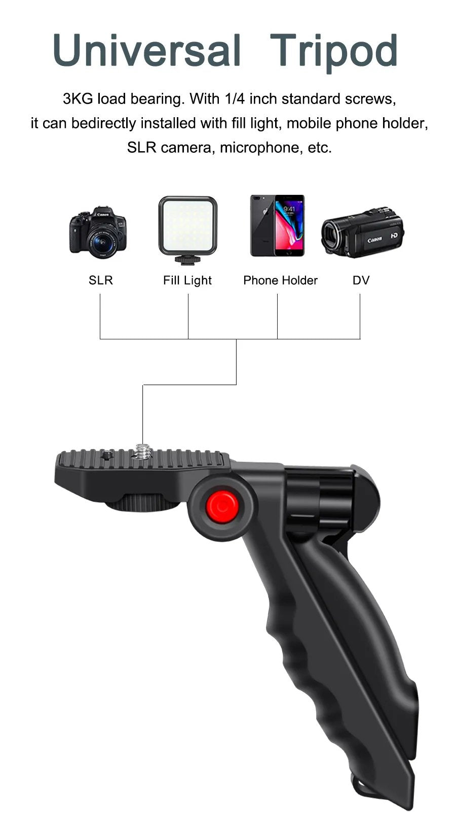 Professional Live Video Mobile Phone Photography Set with Fill Light Microphone Tripod