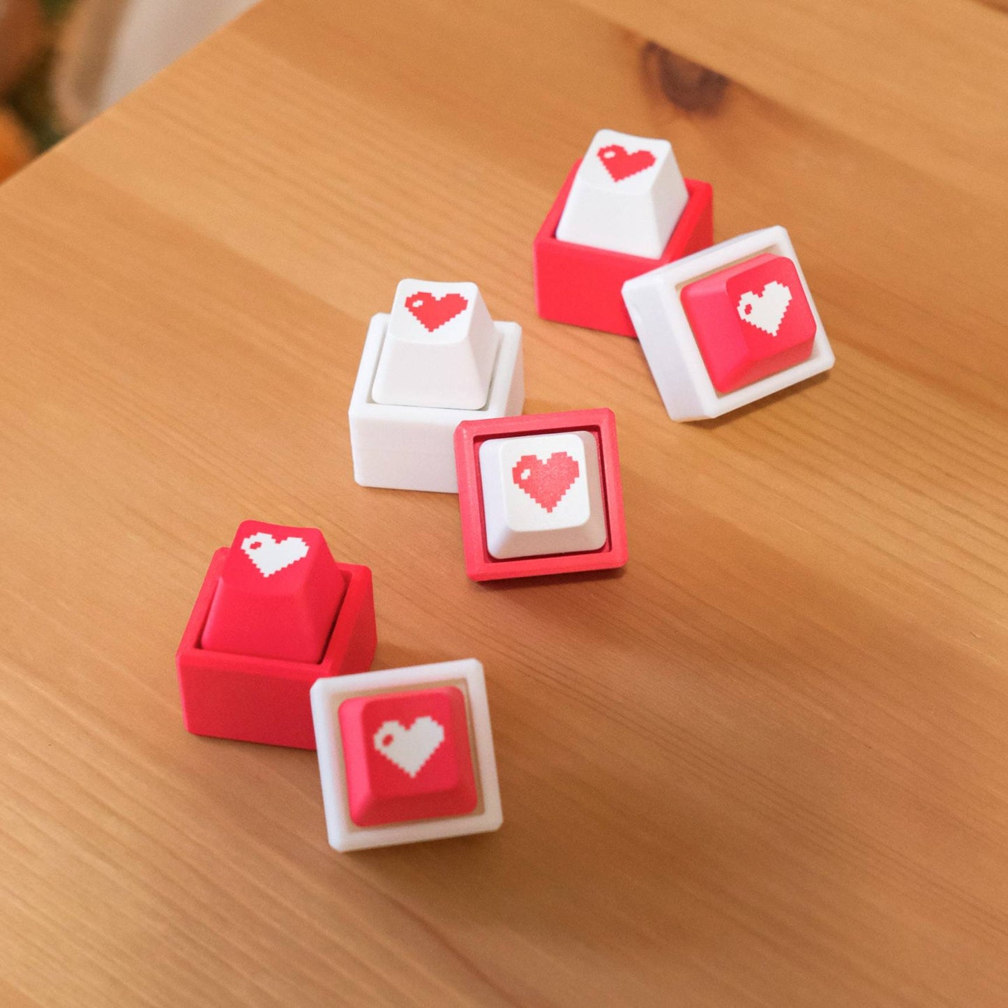 💗Pixel Hearts Keycaps Fidget Key Chain