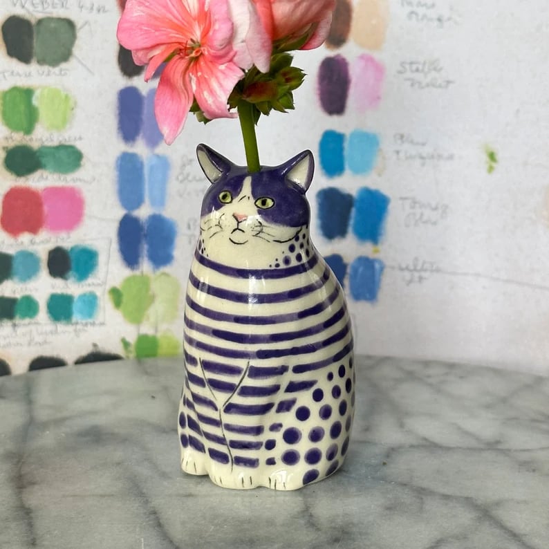 🎉 Special Offer - 49% Discount!😺Whimsical Hand-Painted Cat Vase Collection