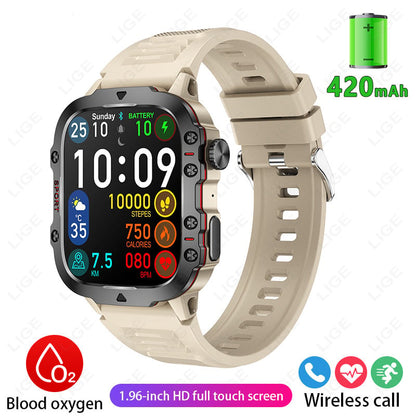 2024 Newest Men's Rugged Military Smart Watch for Android & IOS