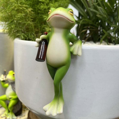 🐸 Frog Flower Pot Hanger Ornament🍷