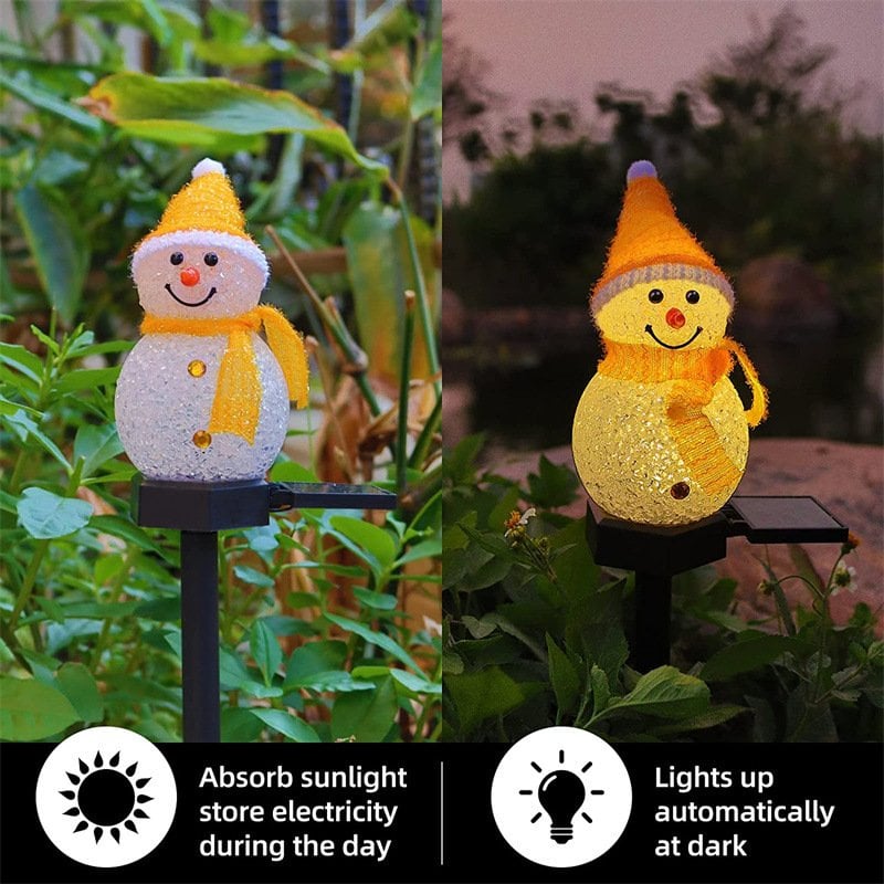 Waterproof solar snowman lamp