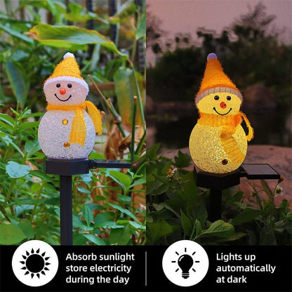 Waterproof solar snowman lamp