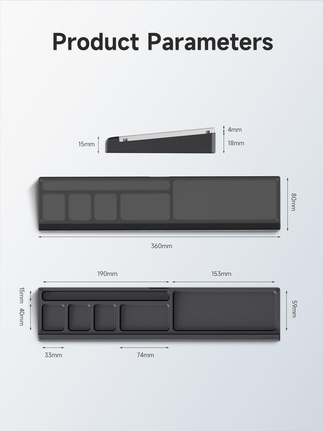 🔥Keyboard Wrist Rest Pad with Desktop Partition Storage Box