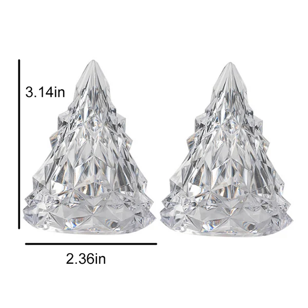 🔥 Night Light Crystal Mini Christmas Tree Light Flameless LED