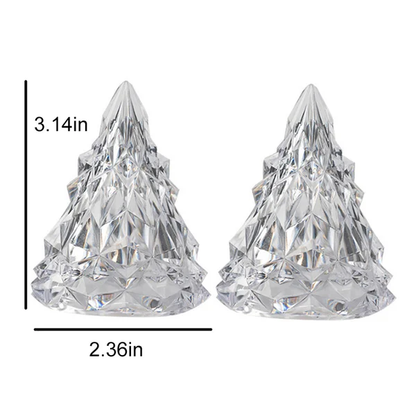 🔥 Night Light Crystal Mini Christmas Tree Light Flameless LED