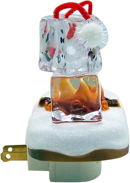 🎁Two Snowmen Campfire Flickering Nightlight.