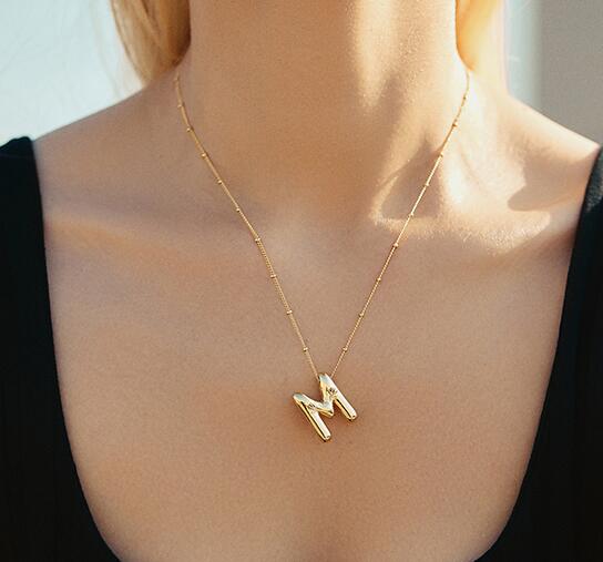 🔥Summer sale🎁⏰Bubble Letter Necklace