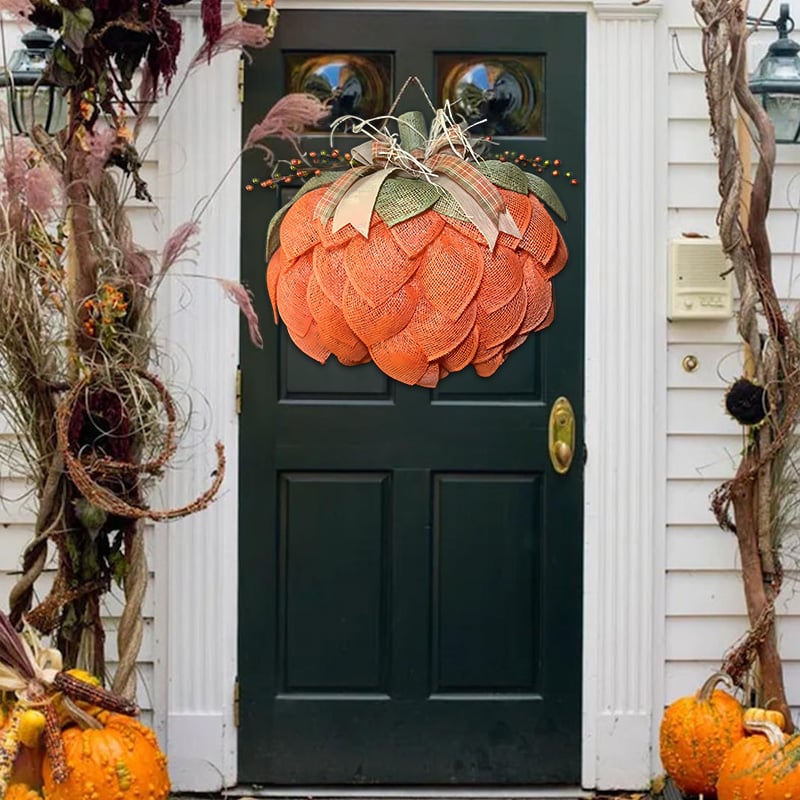 🔥Fall Hot Sale 49%OFF🎃Handmade Halloween Pumpkin Wreath For Front Door
