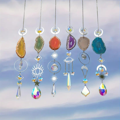 🌈Beautiful Crystal Suncatcher With Prisms Pendants💎