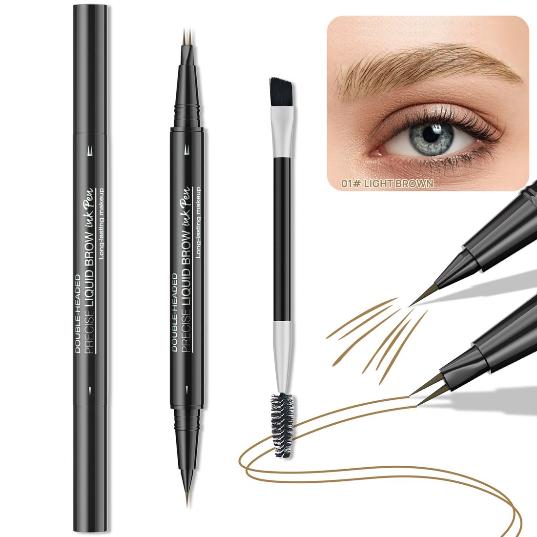 🎀Valentine's Day🌹- 49% OFF!🔥2-in-1 Dual-Ended Eyebrow Pen