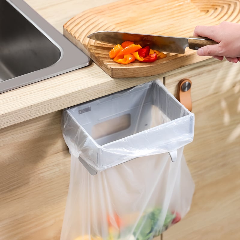Wall-Mounted Foldable Garbage Bag Holder for Kitchen