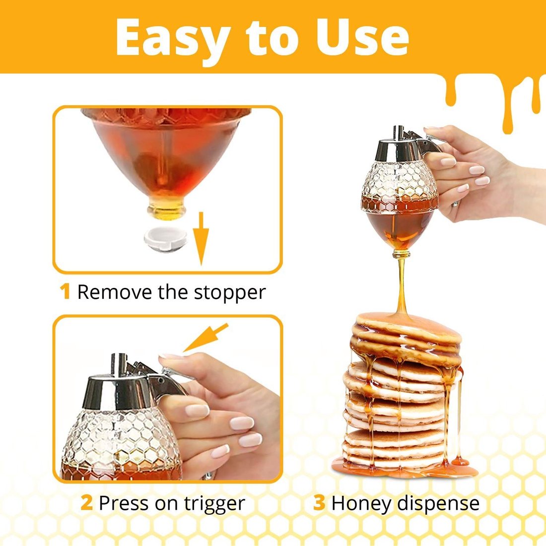 🔥Last Day 49% OFF✨Diamond Glass Honey Dispenser