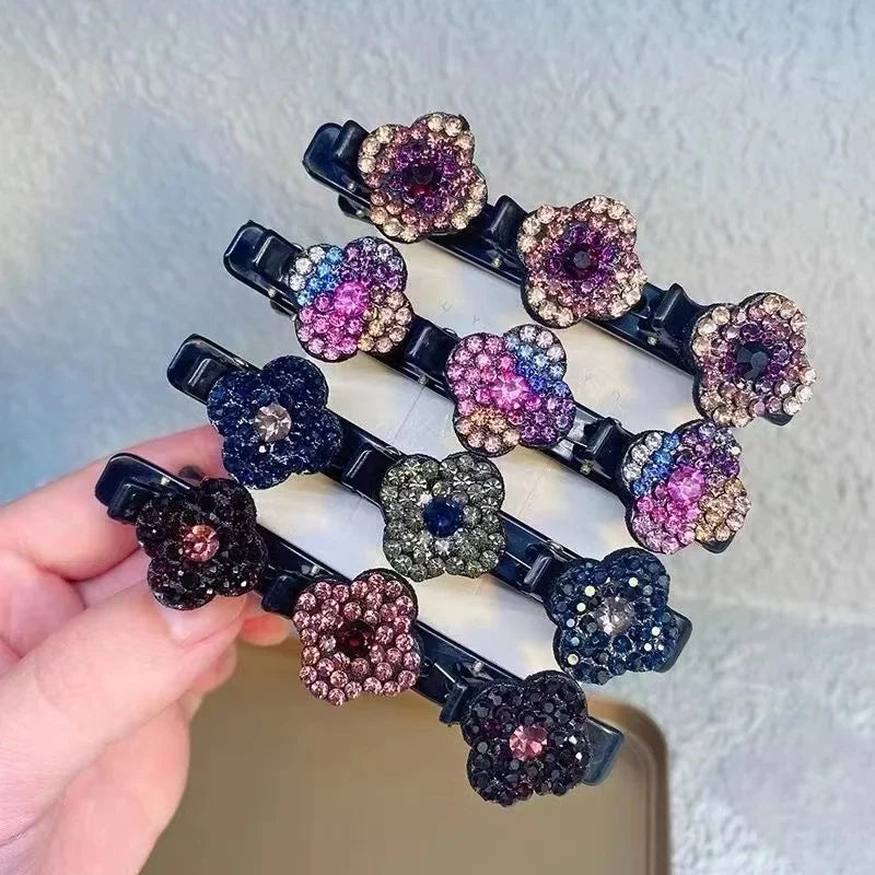 ✨Sparkling Crystal Stone Braided Hair Clips✨