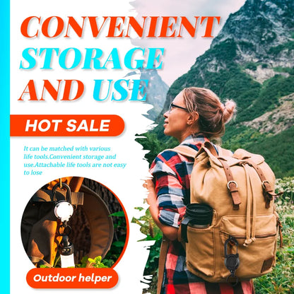 Outdoor Automatic Retractable Wire Rope Lure Tactical Keychain