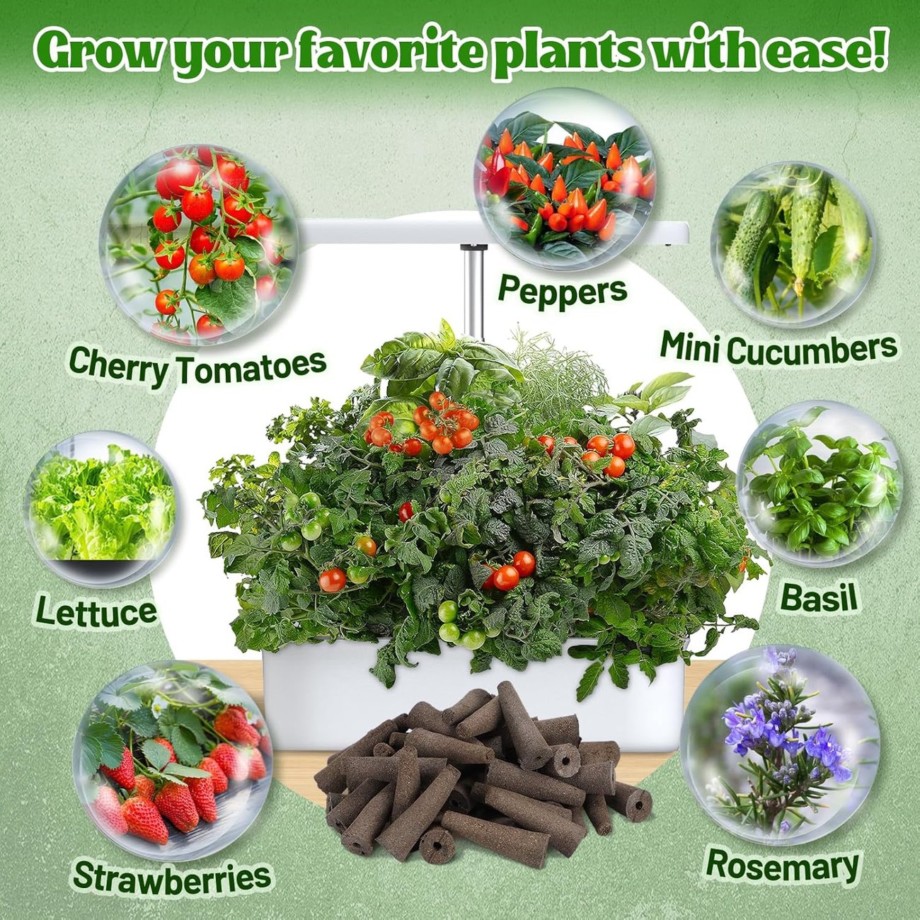 Seed Pods Replacement Root Growth Sponges Compatible with AeroGarden