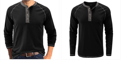 Soft Cotton Fabric Henley Collar T-Shirt