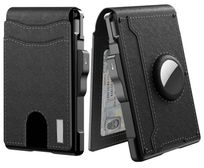 ✨Wallet for Men - with Pop Up Aluminum Case Money Clip Slim Leather Slots Credit Card Holder RFID Blocking Bifold Minimalist Wallet