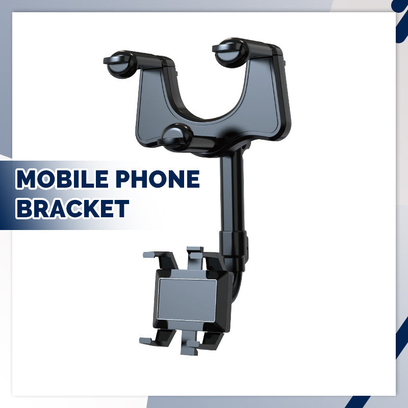 Rearview Mirror Phone Holder for Car - 360° Rotatable and Retractable