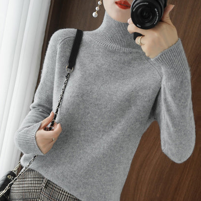 Women's Solid Turtleneck Knit Sweater