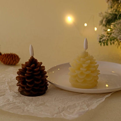 🔥Flameless Pinecone Candles Battery Operated with 6 Hour Timer