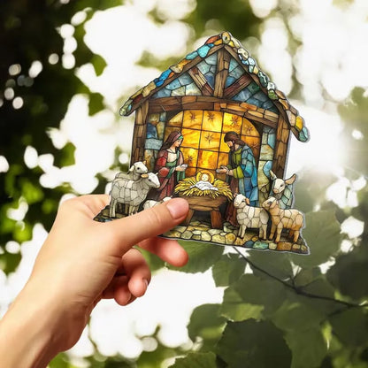 🎄2025 Christmas Home Decor-Nativity Jesus Christ Decoration Suncatcher