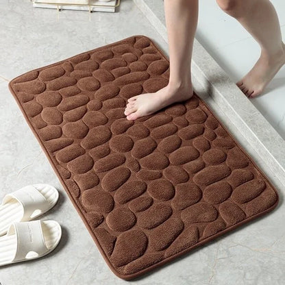 💥Hot Sale 48% OFF💥Cobblestone Embossed Bathroom Bath Mat