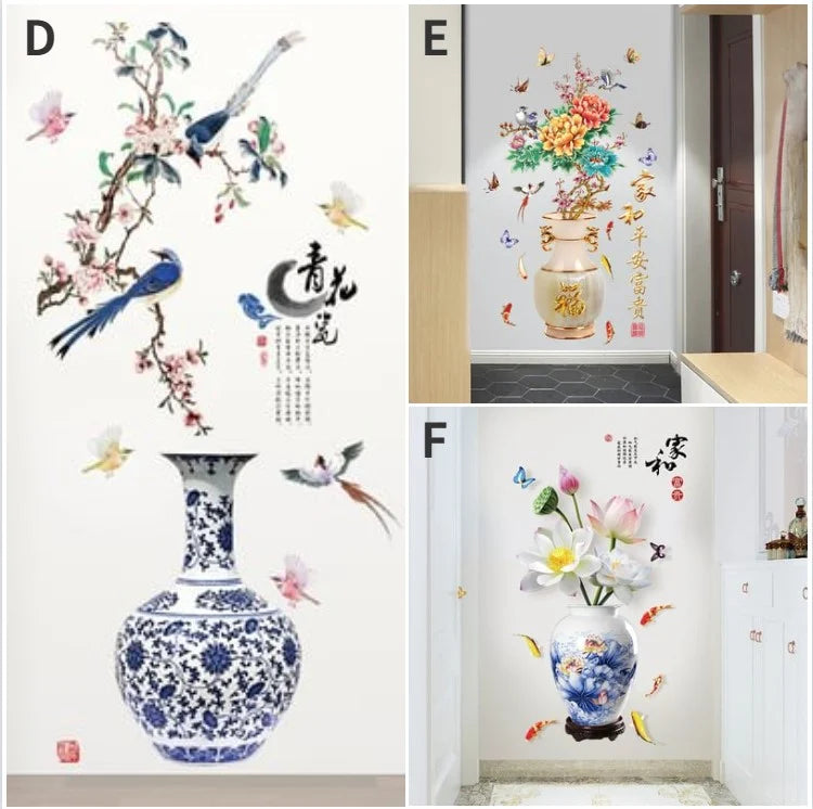🎉3D Large Vase Wall Sticker