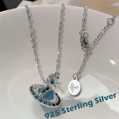 Saturn 3D Crystal Necklace – Stunning & Adjustable Pendant