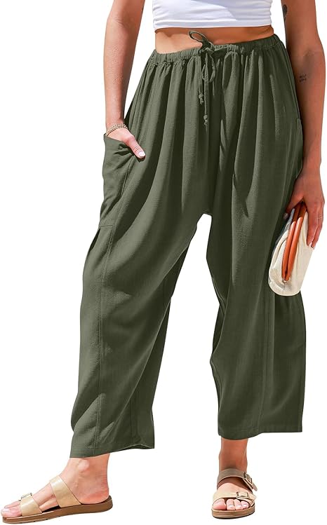 ☀️Women's Linen Wide Leg Pants with Pockets