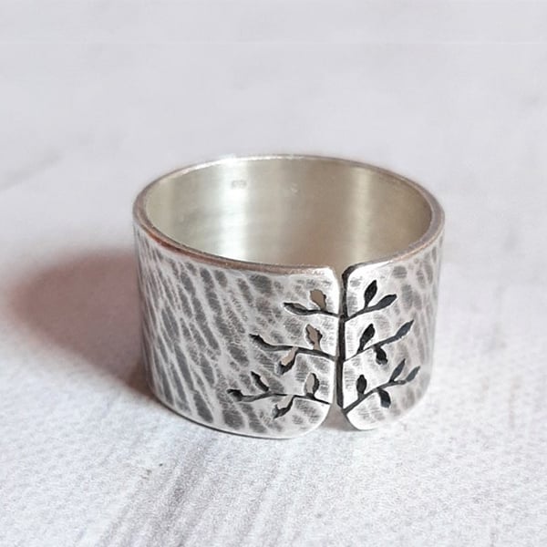 🔥 Hot Sale 49% OFF🎁Sterling Silver Tree of Life Wide Band Ring