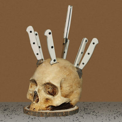 Skull Knife Holder for Kitchen Storage