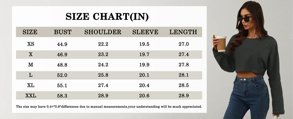 Women Long Sleeve Cropped Sweatshirt Oversized Crew Neck Workout Tops