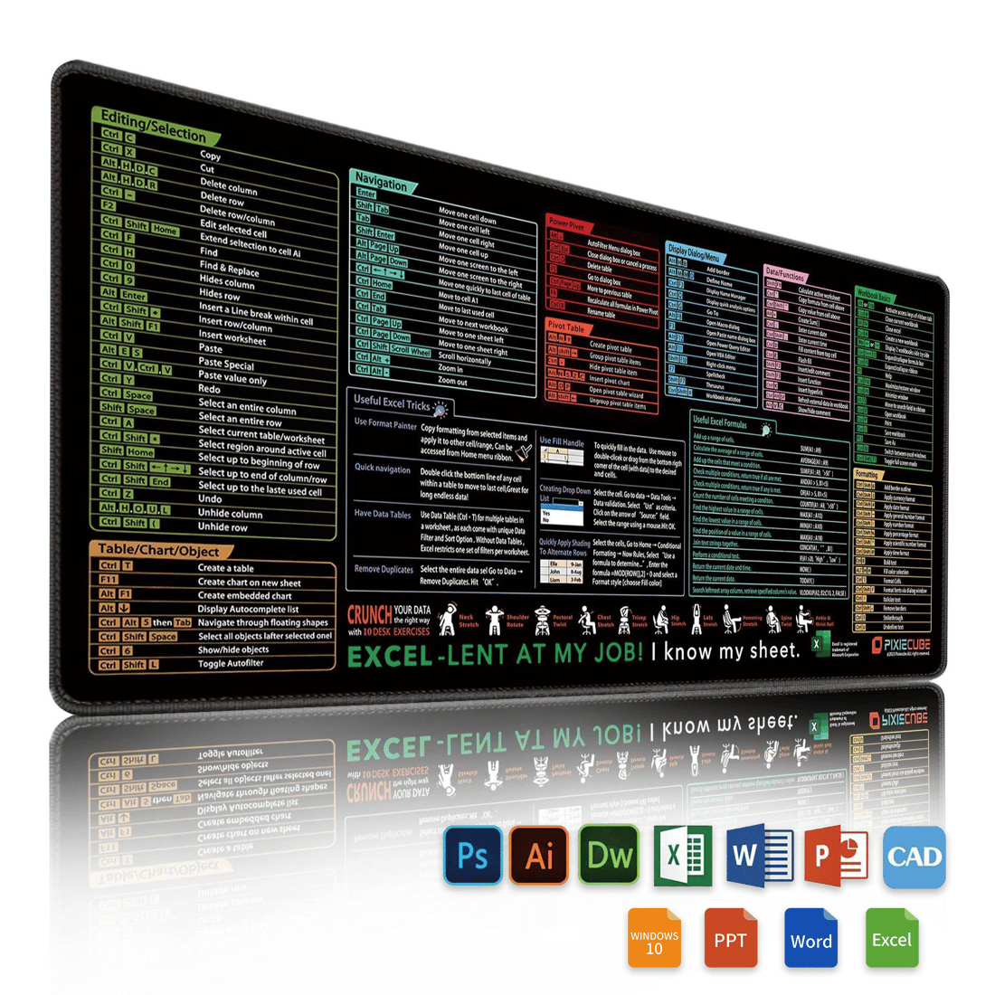 🔥LAST DAY SALE 49%-Excel Cheat Sheet Desk Mat