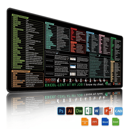 🔥LAST DAY SALE 49%-Excel Cheat Sheet Desk Mat